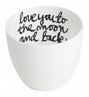 подсвечник белый фарфоровый с надписью внутри love you to the moon and back, 6,5 см в Брянске