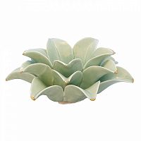 подсвечник керамический в виде лотоса с золотыми лепестками flower lotus pale green medium, 12 см в Брянске