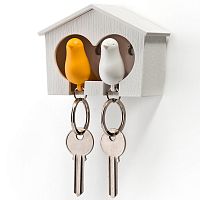 держатель+брелок для ключей двойной sparrow белый-желтый в Брянске