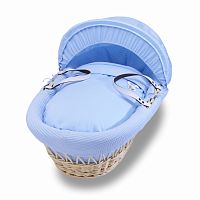 колыбель-переноска gift wicker moses basket натуральная, голубое белье в Брянске