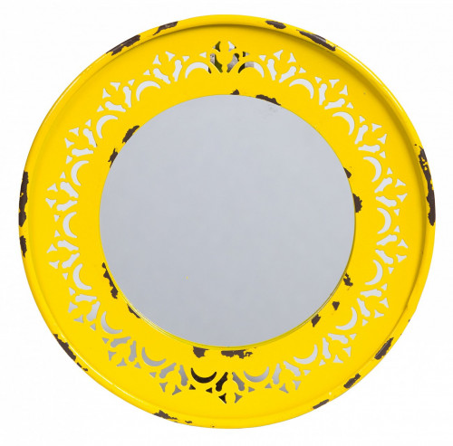 зеркало круглое металлическое желтое fiesta yellow в Брянске