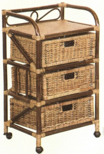 комод с плетёными ящиками tower (темный) в Брянске