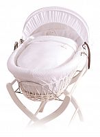 колыбель-переноска gift wicker moses basket белая, белое белье в Брянске
