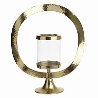подсвечник золотой декоративный со стеклом круг gold circle, 38 см в Брянске