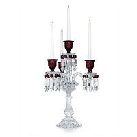 канделябр хрустальный с красными вставками на 4 свечи baccarat 3+1 от delight collection, 60 см в Брянске