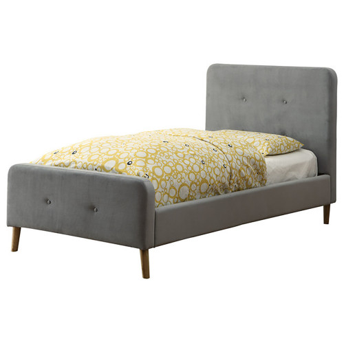 кровать button tufted flannelette gray 140х200 в Брянске