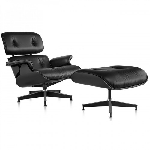 кресло eames style lounge chair черное в Брянске