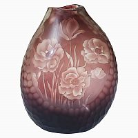 ваза стеклянная bordo (бело-бордовая) в Брянске