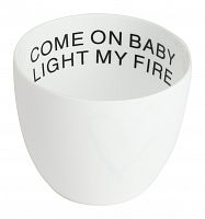подсвечник белый фарфоровый с надписью внутри come on baby light my fire, 6,5 см в Брянске