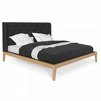 кровать двуспальная с мягким изголовьем 160x200 темно-серая fly soft new в Брянске