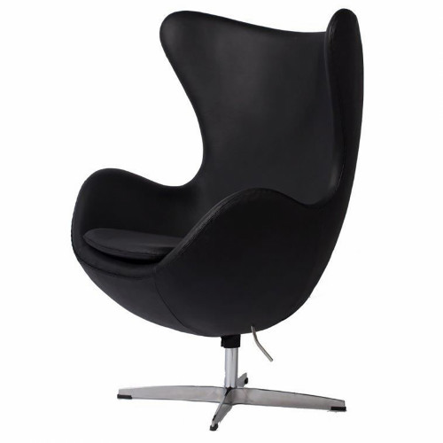 кресло egg chair кожа черное в Брянске