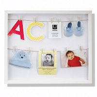 панно с зажимами для 12 фотографий clothesline белое в Брянске