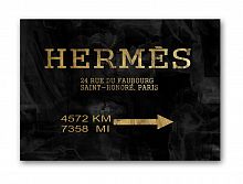 постер hermes без рамки, черный, а4 в Брянске