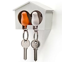 держатель+брелок для ключей двойной sparrow белый-оранж в Брянске