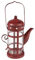 подсвечник-фонарь красный в виде чайника с ручкой old kettle, 27 см в Брянске