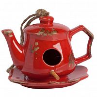aромолампа для эфирных масел красная в виде чайника candelero red, 17 см в Брянске