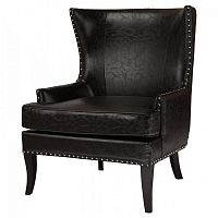 кресло мягкое с ушами черное gramercy club chair в Брянске