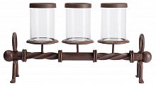 подсвечник металлический коричневый со стеклом на 3 свечи glass pillar, 51 см в Брянске