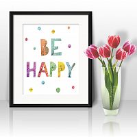 постер be happy а4 в Брянске