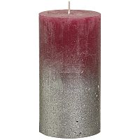 свеча большая бордовая с серебром rustic, 130х68 мм в Брянске