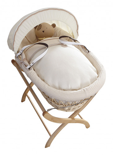 колыбель-переноска premium moses basket натуральная, кремовое белье в Брянске