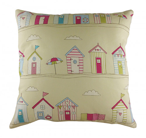 подушка с принтом beach huts pink в Брянске