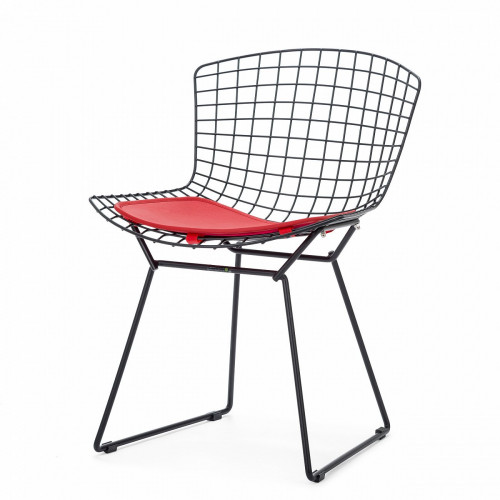 стул bertoia side кожаный standart черный в Брянске
