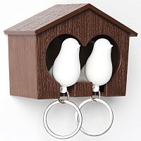 держатель+брелок для ключей двойной sparrow коричневый-белый в Брянске