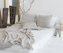комплект плед с косами (180*220) и 2 наволочки (50*50) лён в Брянске
