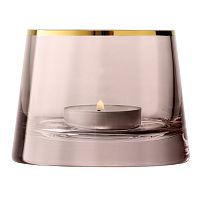 подсвечник стеклянный коричневый с золотым ободком для чайной свечи light, 6,6 см в Брянске