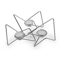 набор подсвечников серебряных металлических для чайных свечей tri-angular loop, 7 см, 3 штуки в Брянске
