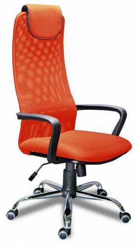 кресло для руководителя экспресс офис 17 фокс pl хром, обивка: текстиль, цвет: оранжевый в Брянске