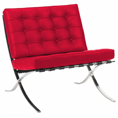 кресло barcelona chair экокожа красное в Брянске