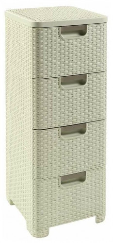 комод c 4 отделениями rattan style кремовый в Брянске