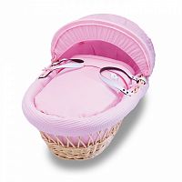 колыбель-переноска gift wicker moses basket натуральная, розовое белье в Брянске