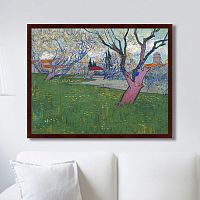 картина: view of arles with trees in blossom, 1889г. в Брянске